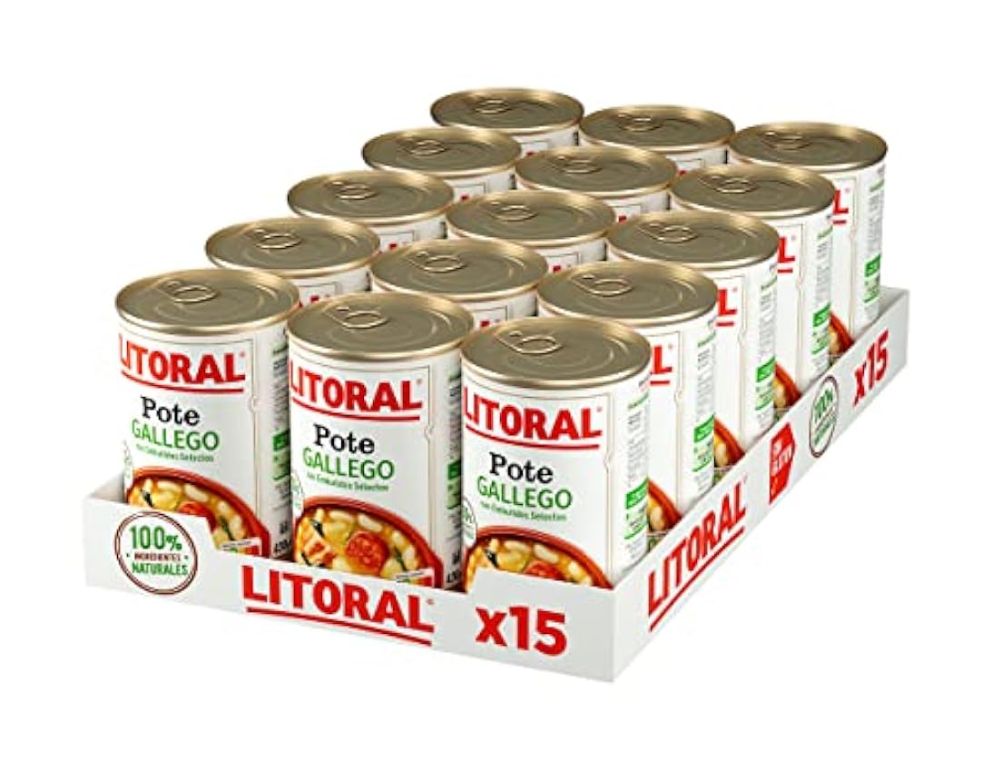 Litoral Pote Gallego - Plato Preparado Sin Gluten Pack de 15x430g Total: 6.45kg KtF8DCez