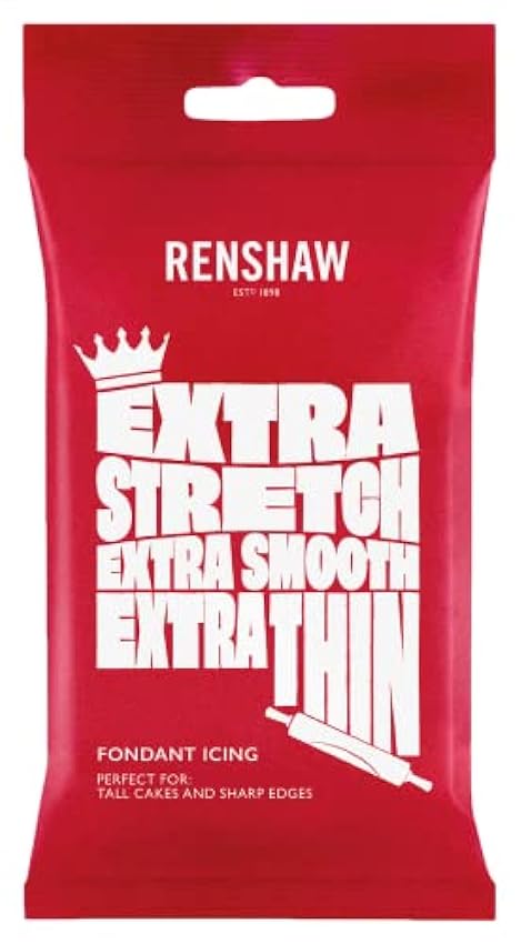 Renshaw Fondant glaseado extra elástico, extra suave, extrafino, blanco, 1 kg (paquete de 1) HJTBKgiN