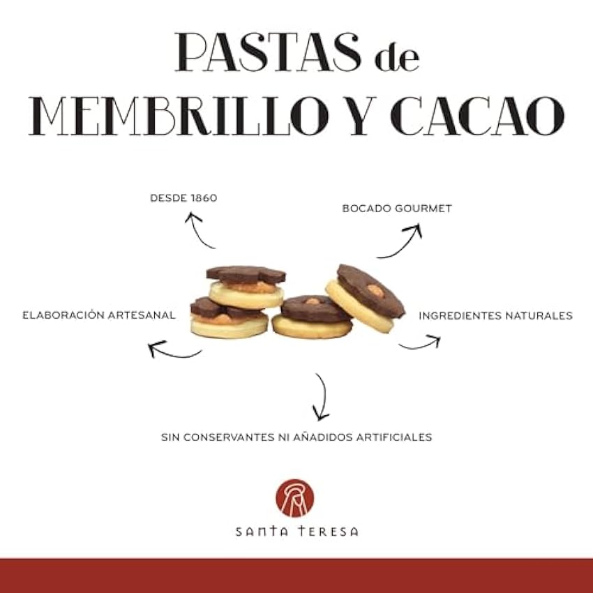 Santa Teresa - Lata De Pastas De Membrillo y Cacao - Elaboradas De Manera Artesanal Con Ingredientes Naturales. Sin Aditivos Y Sin Conservantes - 230 Gramos hoBdO3mS