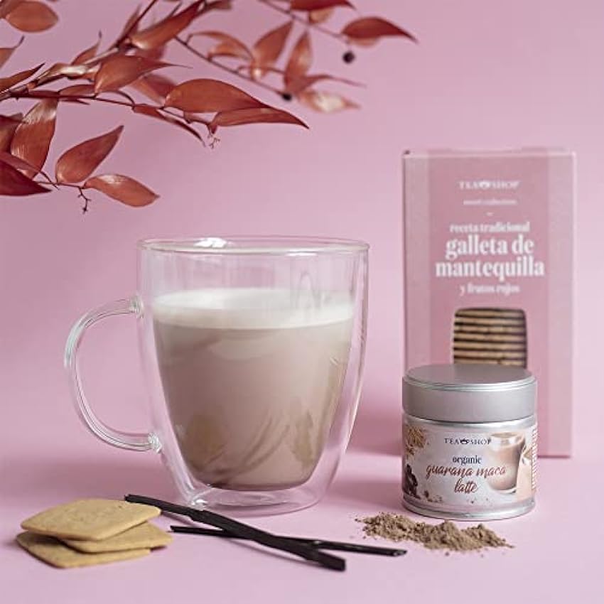 TEA SHOP - Guarana Maca Latte - Preparado energizante con cacao, guaraná y maca Perfecto para smoothies y recetas saludables - Preparado en polvo - Smoothie lXo3BqdT