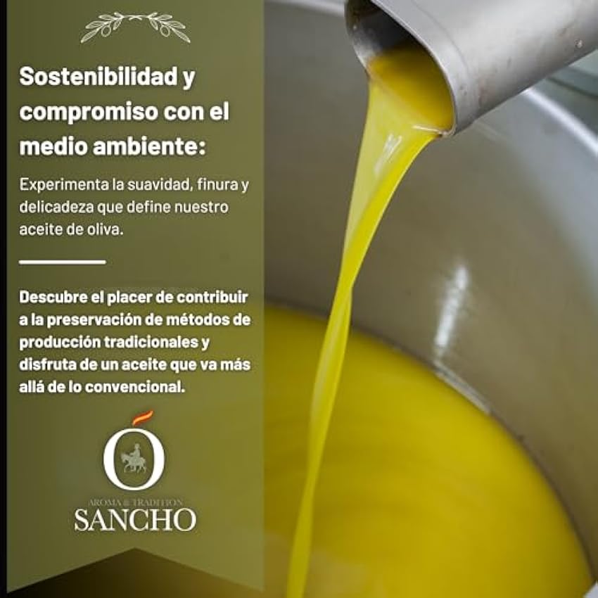Aceite de Oliva Virgen Extra Sancho | Botella Cristal 500ml | Variedad Arbequina | Directo del productor hasta tu mesa | Calidad nutricional excepcional mlR8PHRn
