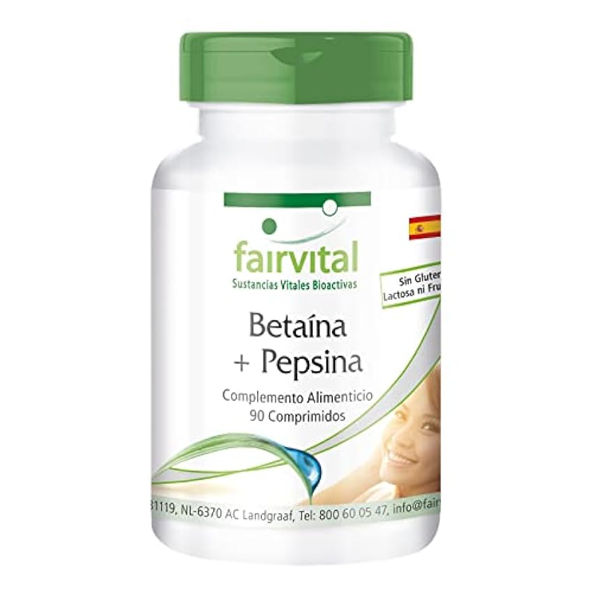 Fairvital | Betaína con Pepsina - Dosis elevada - 90 Co