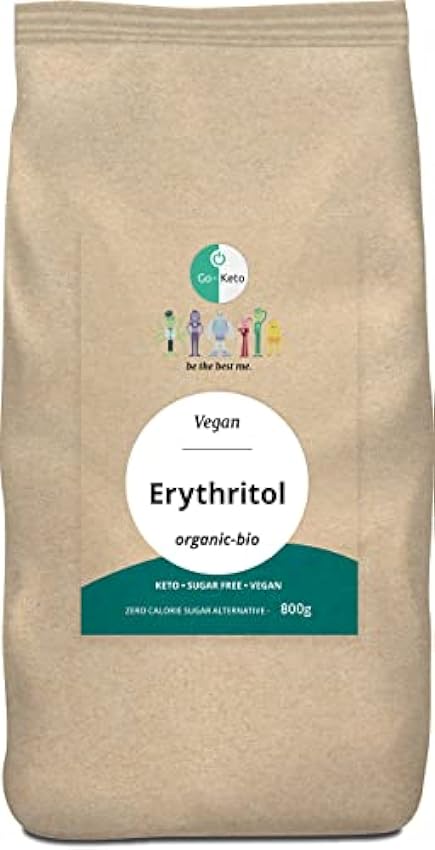 Go-Keto Eritritol orgánico, 800g | sustituto del azúcar sin calorías, comparablemente dulce como el azúcar, agradable para los dientes | alternativa de azúcar para la dieta keto | vegano, no sugar iUlrFuXC