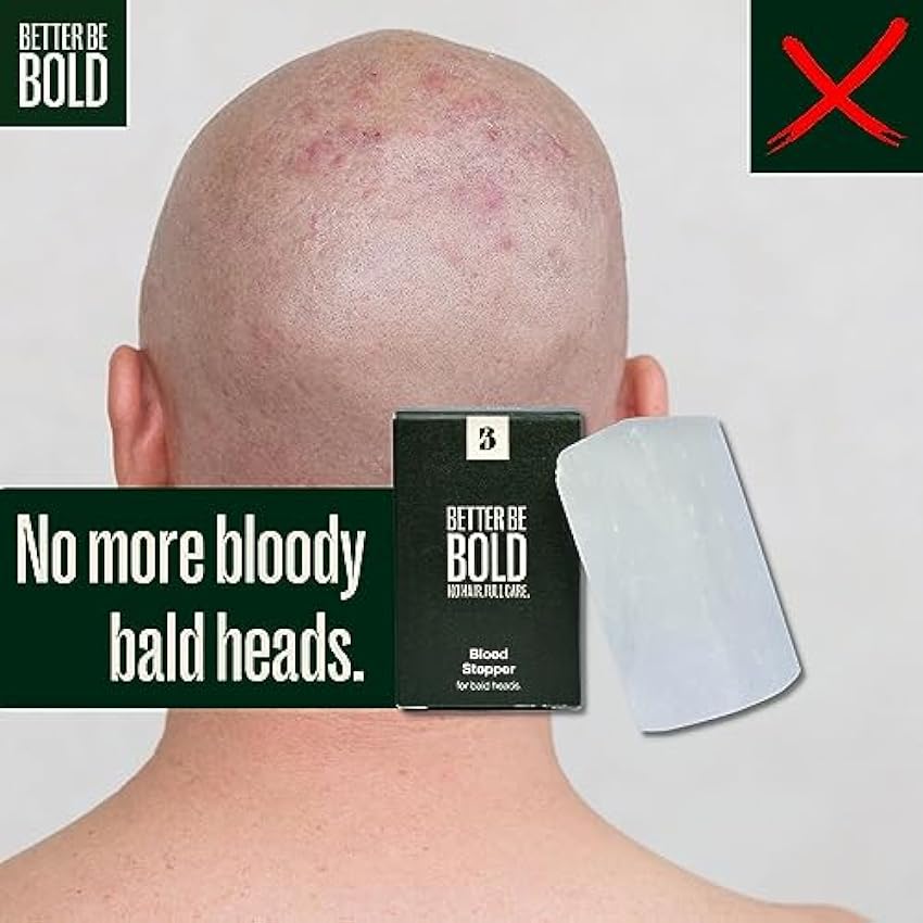 BETTER BE BOLD Blood Stopper for bald heads | Aluminstein | Contra las quemaduras de afeitado y las espinillas de afeitar | detiene el sangrado inmediato | Natural después del afeitado | Calidad jwQ8ShDc