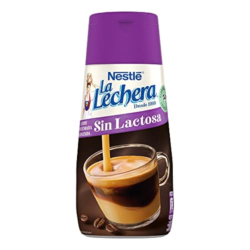 La Lechera Nestlé Leche condensada desnatada sin lactosa - Botella de Sirve Fácil Caja 8 x 450 g oN3PXsw1