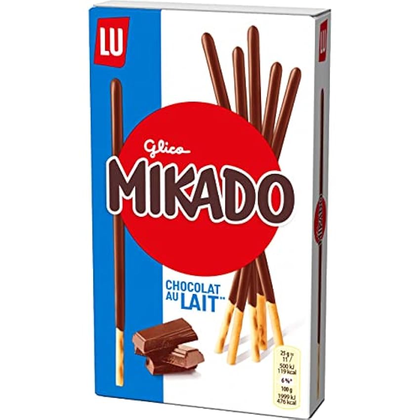 Mikado, Palitos de Galleta Crujientes de Chocolate con 