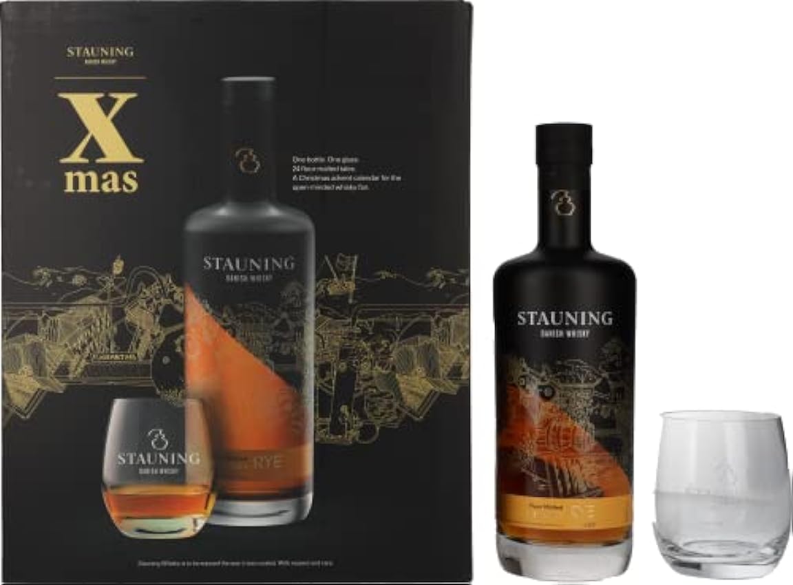 Stauning RYE Floor Malted Danish Whisky X-Mas Adventskalender 48% Vol. 0,7l in Giftbox with Tumbler Ndsk3Nbq