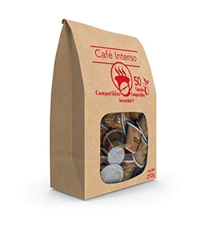 SABOREATE Y CAFE THE FLAVOUR SHOP - Cápsulas de Café Intenso - Compostables y Biodegradables - 50 unidades GrKeUANV