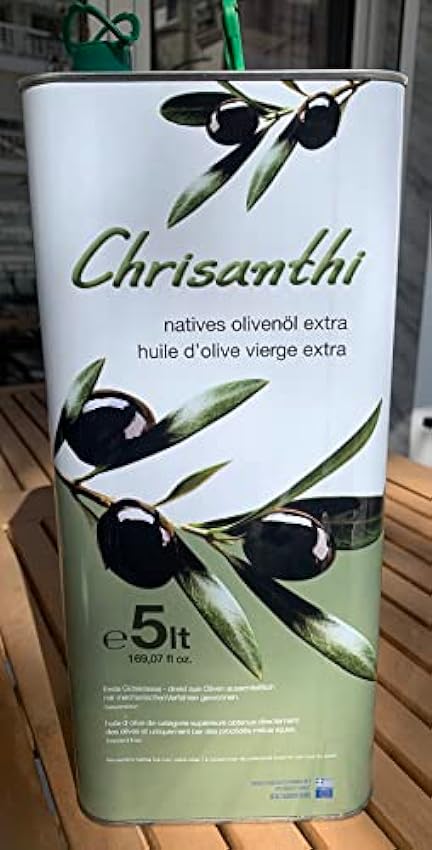 Chrisanthi | Aceite de oliva virgen extra de primera calidad de Creta | Prensado en frío | Bote de 5 litros FqEH8ln1