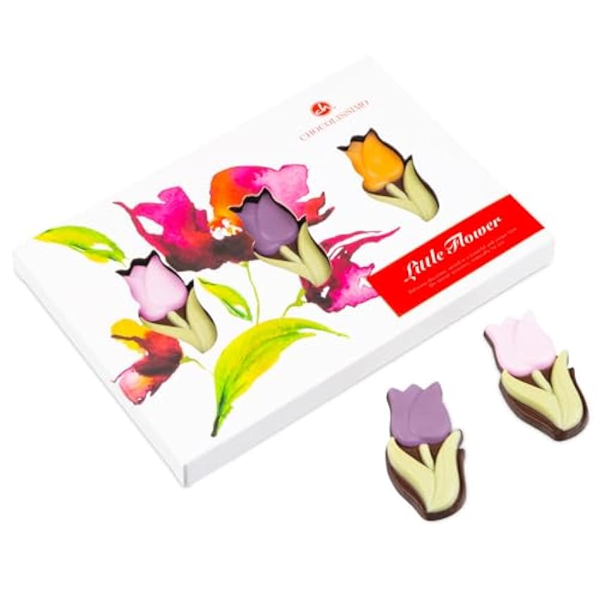 CHOCOLISSIMO 3 tulipanes de chocolate – Flores – Tulipanes - Chocolate | Idea de regalo | Presente | Chica | Mujer | Chico | Hombre | Niño | Adulto | Pascua | Día de San Valentín | Cumpleaños | Madre HLDlJClS