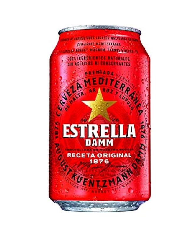 Damm - Cerveza Estrella Damm, Caja de 24 Botellas 25cl | Cerveza Lager Mediterránea, Receta Original 1876, 100% Ingredientes Naturales,en Botellín & Damm - Cerveza Estrella Damm, Caja de 24 Latas 33cl fPiyLZE4