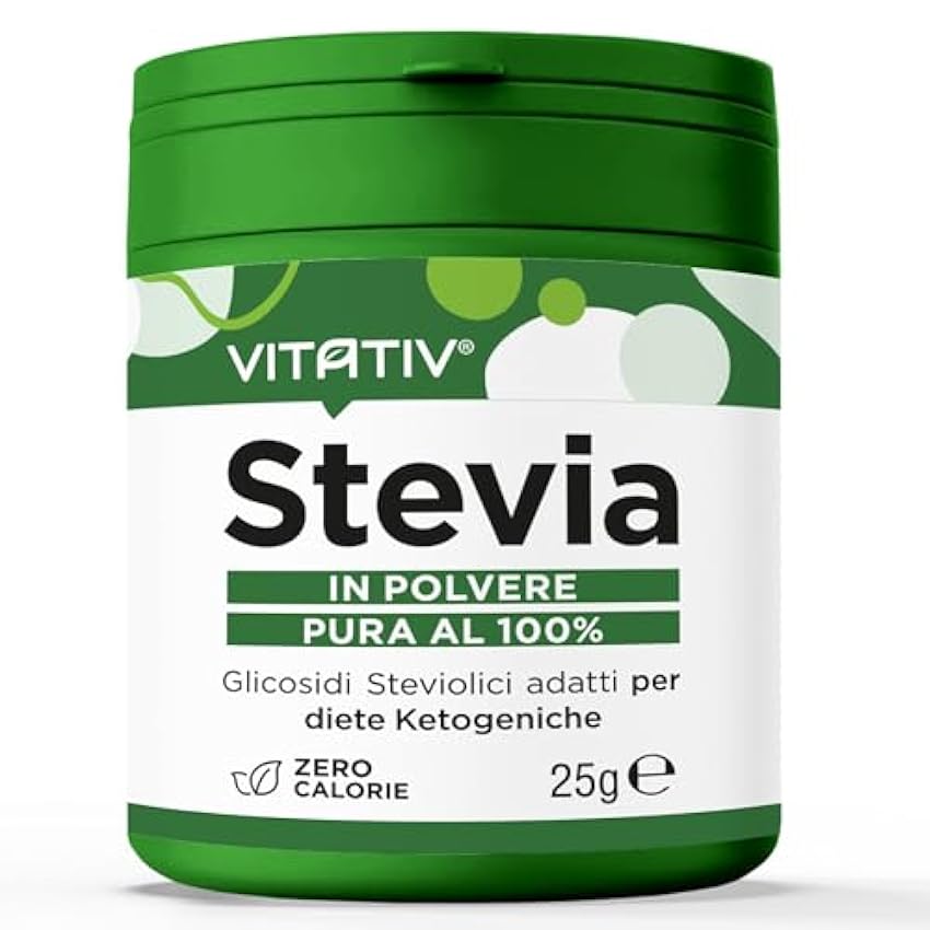 VITATIV Stevia Pura en Polvo Rebaudiósido A 98% Edulcor
