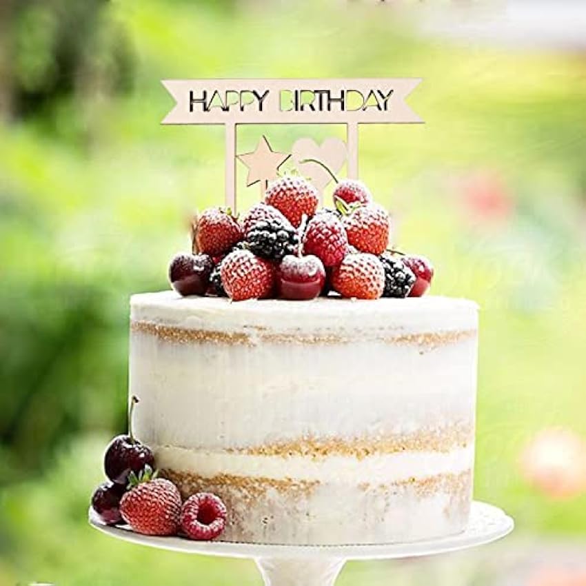 Decoración para tarta de cumpleaños, decoración para tarta de cumpleaños, 12 x 10 cm guWmfIYC