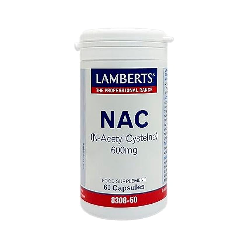 Lamberts Nac N-Acetil Cisteina 600Mg, Blanco, 60 Unidad