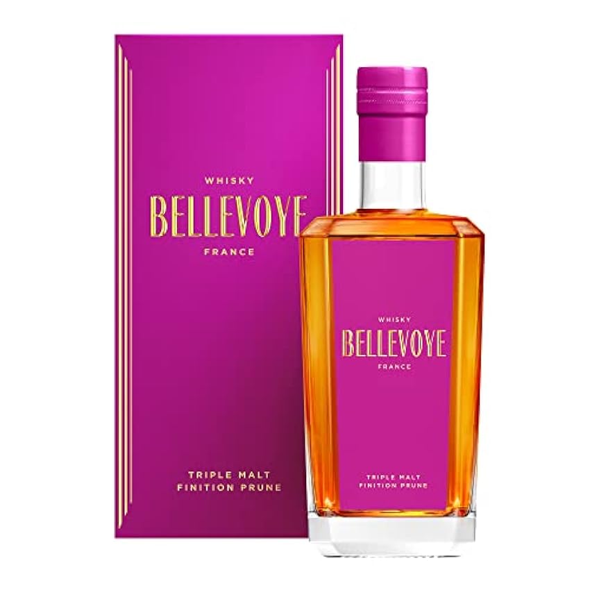 BELLEVOYE - Whisky Triple Malt - Whisky Francés Bellevoye Prune - Doble medalla de oro Concours Mondial de Bruxelles 2022-43% De Alcohol - 100% Origen Francia - 700 ml oh8HuqOm