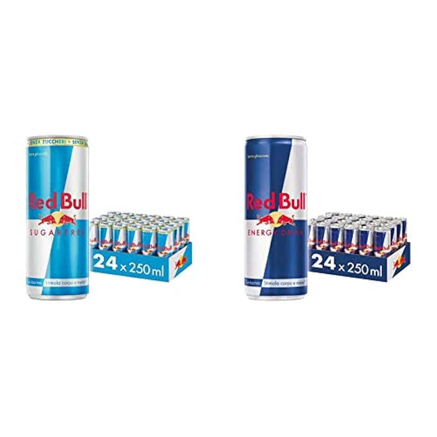 Red Bull Bebida energética sin azúcar, 250 ml, 24 Unida