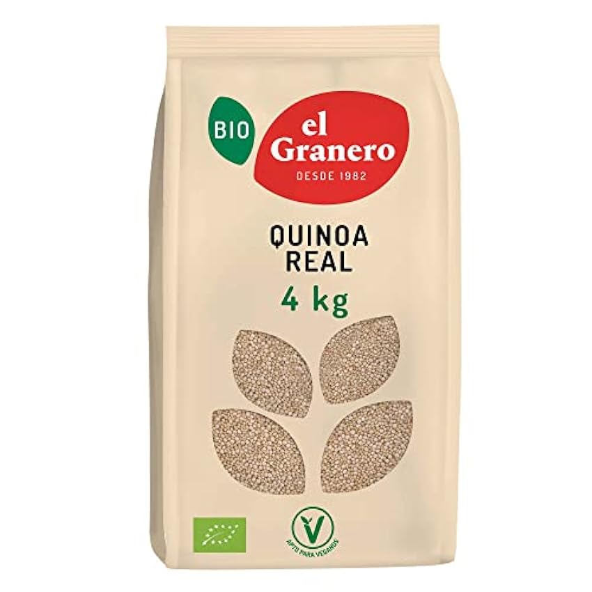 El Granero Integral - Quinoa Real - 4 kg - Alto contenido en Proteínas y Fibra - Favorece la Salud Digestiva y el Tránsito Intestinal - Ideal para Añadir a tu Dieta - Apto para Veganos Kqvuz3Vu
