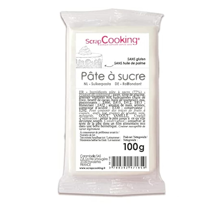 ScrapCooking Pasta de azúcar Blanca 100 g oV4kPg8q