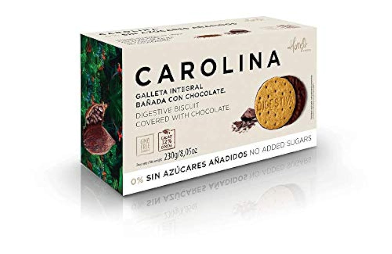 Carolina Honest - Galletas Sin Azúcar - Integral Digestive Chocolate - Vegana (pack de 4) o15yucLe