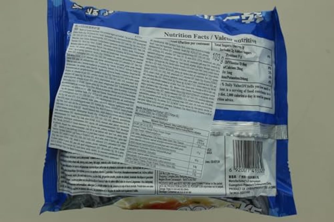Tongyi Paquete de espaguetis instantáneos de camarones de 24 x 103 gr 0.103 ml - Pack de 24 g24xroJR