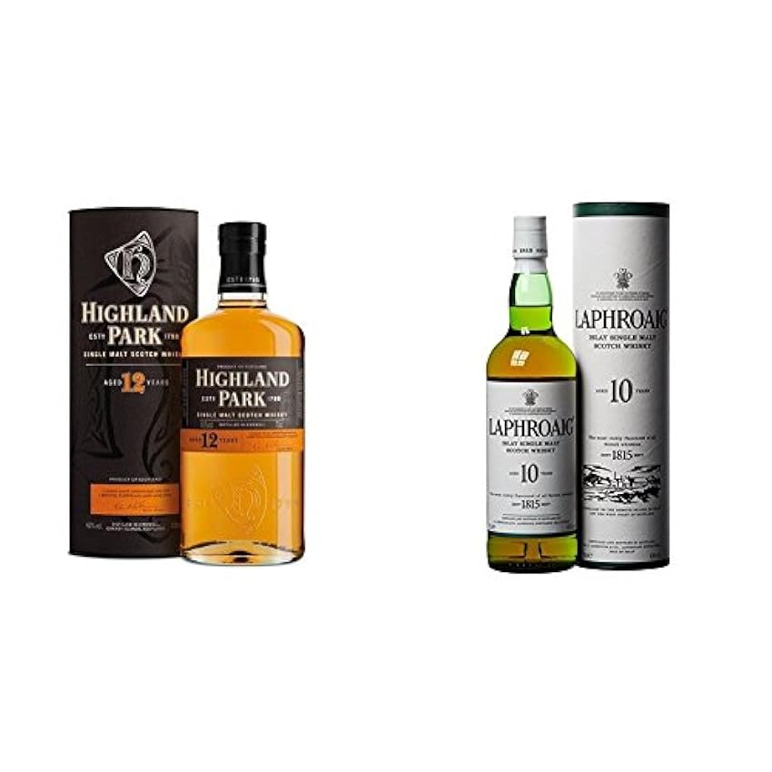 Highland Park - Whisky, 12 años, 700 ml + Laphroaig - W