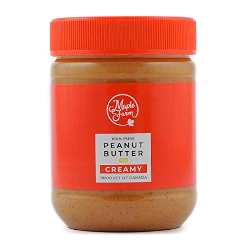 MapleFarm - Mantequilla de cacahuete 100% pura - CREAMY - 325g - 100% Pure peanut butter - Sin gluten. Sin azúcares añadidos. Apta para veganos. Sin aceite de palma. GbRJrGde