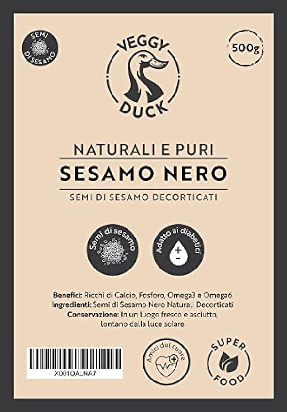 Veggy Duck - Semillas de Sésamo Negro Naturales (500g) NlAgwpLf