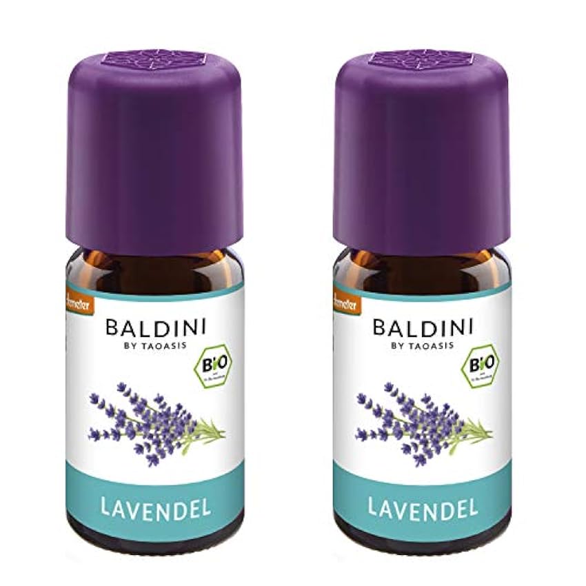 Baldini – Aceite de lavanda orgánico, 100% natural de lavanda fina de Francia, aceite de lavanda orgánico etéreo, aceite de lavanda Baldini, aceite aromático orgánico, 2 x 5 ml IkHNCZsk