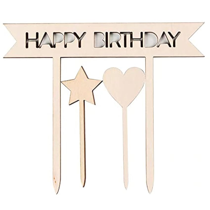 Decoración para tarta de cumpleaños, decoración para tarta de cumpleaños, 12 x 10 cm guWmfIYC