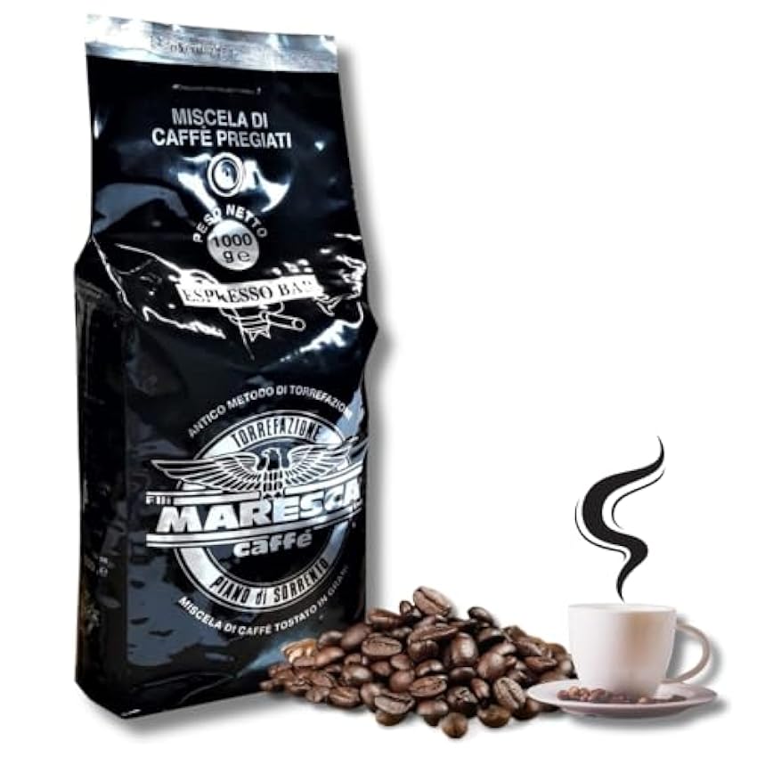 Caffè Maresca: el sabor de la diferencia. Mezcla negra 1 paquete de granos de café de 1 kg Lstu1XXS