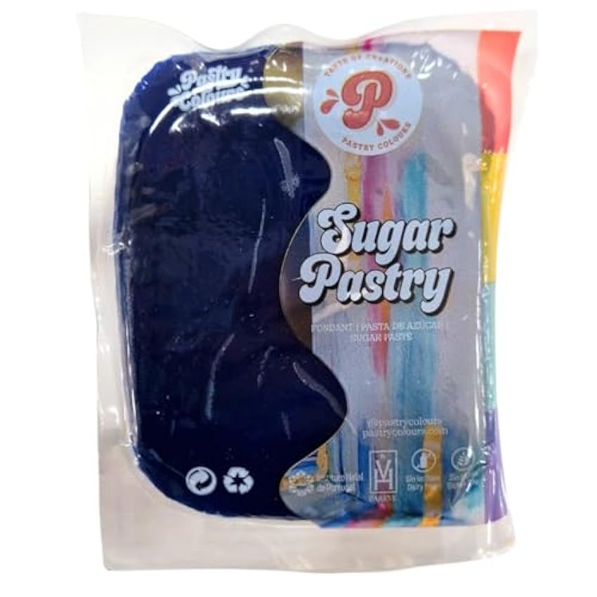 PASTRY COLOURS - Fondant Azul Marino - Cobertura para Tartas - Pasta de Azúcar Maleable y Fácil de Manipular - SugarPastry 250 Gr (Azul Marino) GPjYsAkN