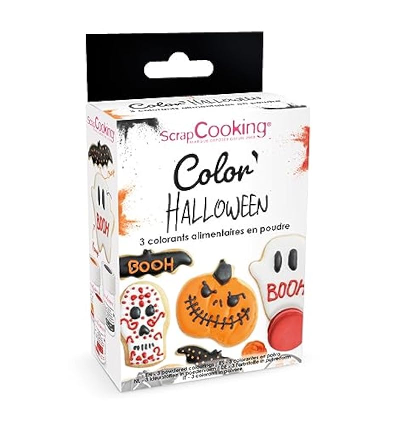 SCRAP COOKING 3 colores en polvo para Halloween, 3 x 5 
