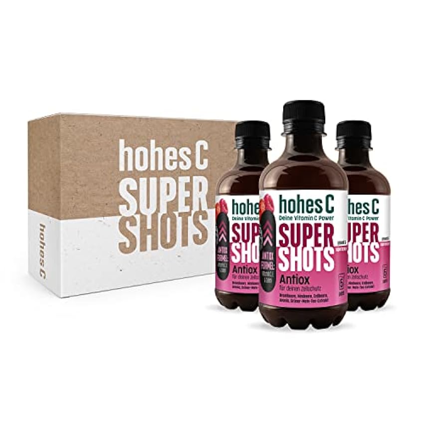 hohes C Super Shots Antiox Bebida vitamínica antioxidante con Zumo de Frutos Rojos Vitamina C, D y Selenio Pack 3 x 330ml LRTIheE8