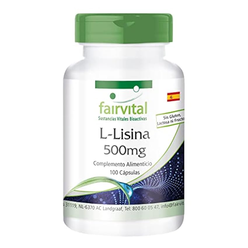 Fairvital | L-Lisina 500mg - Dosis elevada - VEGANA - L