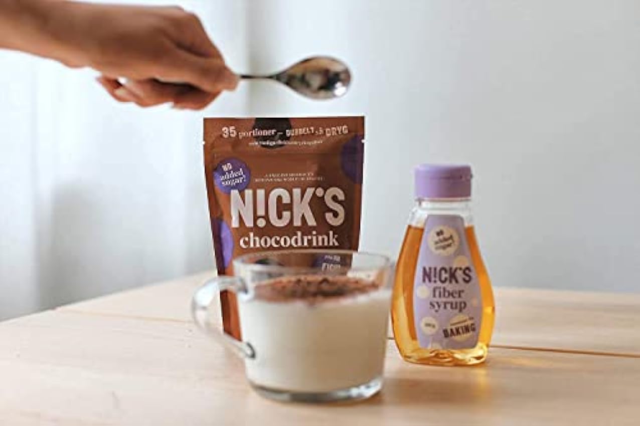 NICKS Chocodrink, Chocolate instantáneo, Cacao en polvo sin azúcar añadido - Más Cacao Más Porciones 250g (35 Porciones) kjnK5Y7j