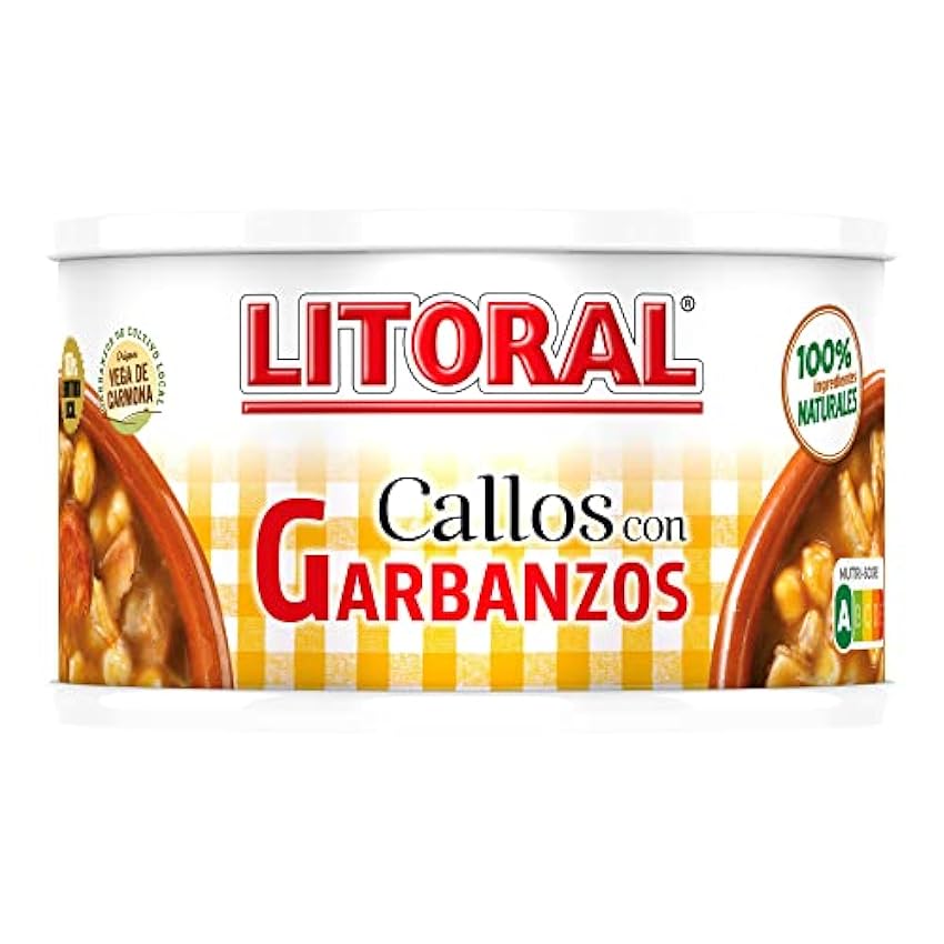 LITORAL Callos con Garbanzos - Plato Preparado Sin Gluten - Pack de 12x370g - Total: 4.81g mD42YUmJ