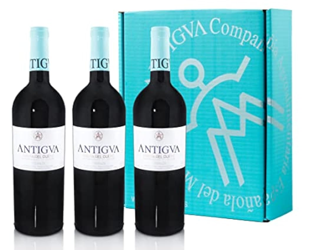 ANTIGVA Crianza 2018 - Vino tinto Tempranillo Premium - D.O. Ribera del Duero - Estuche para regalar 3 Botellas x 750 ml L079bIeE