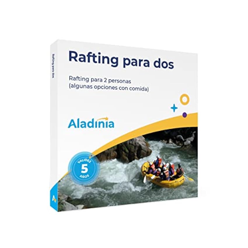 ALADINIA Rafting para Dos. Pack Regalo de experiencias Originales de Aventura. Cofre Regalo con Actividades de Rafting para Dos Personas. Validez 5 años, Cambios Gratis e ilimitados JxNFLPpH