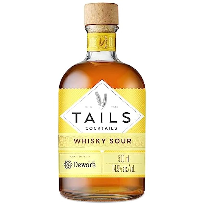 Tails Cocktails Whisky Sour, Cóctel elaborado con Dewar´s Scotch Whisky, listo para tomar, 14,9 % vol., 50 cl / 500 ml KBp0dIH5