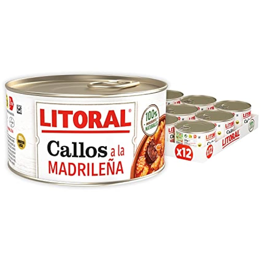 LITORAL Callos Madrileña - Plato Preparado Sin Gluten - Pack de 12x370g - Total: 4.44kg mJnfMqDx