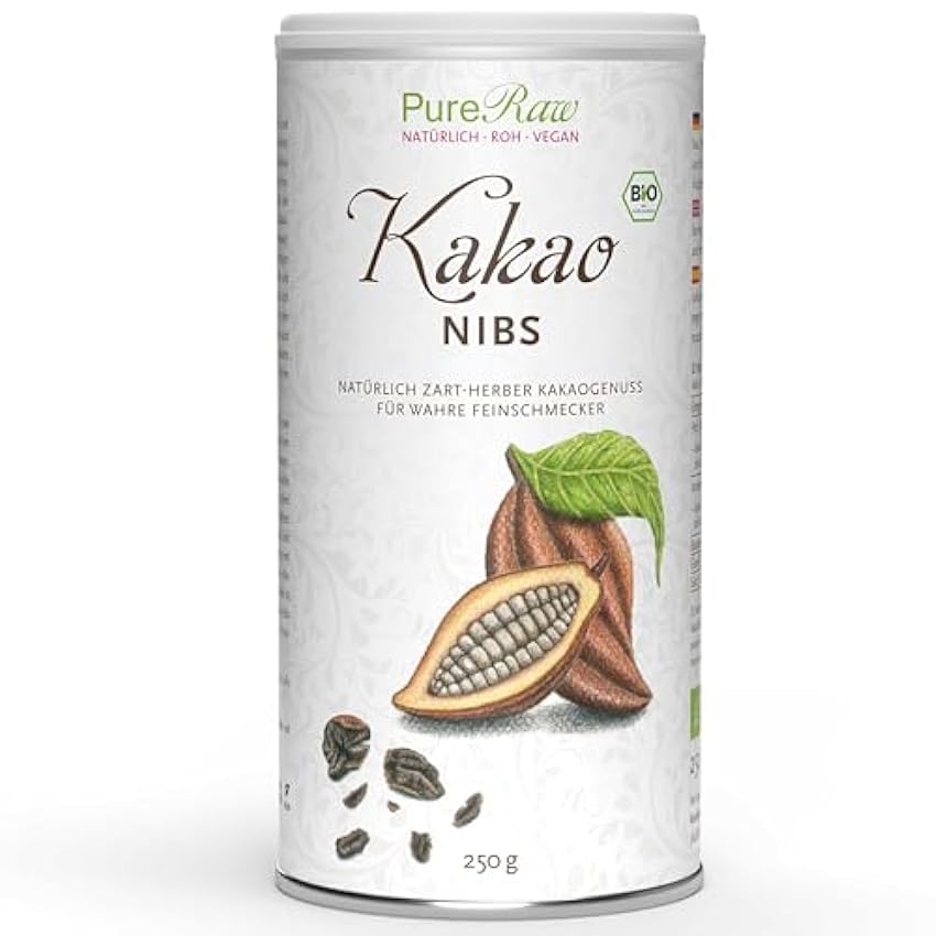 pureraw Cacao De Nibs, criollo (bio & ROH), 250 g HVt7s