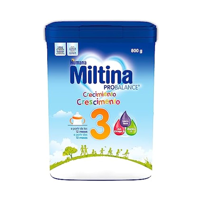 Humana Miltina Probalance 3 - Preparado lácteo de crecimiento para cuerpo y mente activos. Niños a partir de los 12 meses - 800 g glXfIpmB