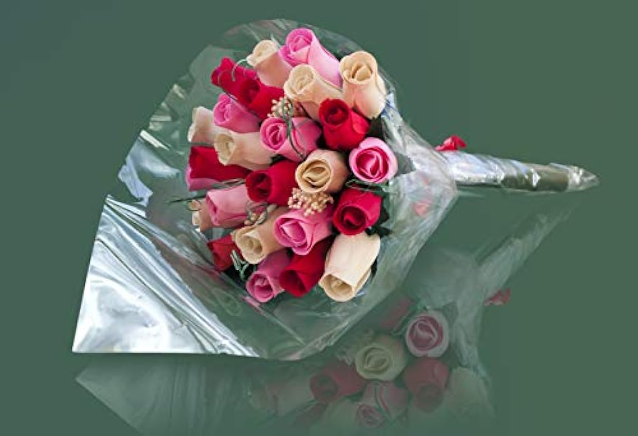 Rosas de madera | Ramo de flores Roza | Bonito regalo para cualquier ocasión (36) MMS3WnQv