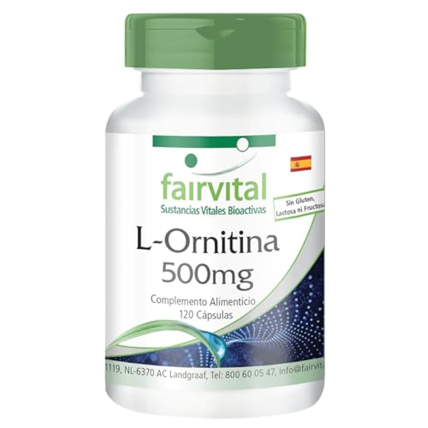 Fairvital | L-Ornitina 500mg - VEGANA - Dosis elevada -