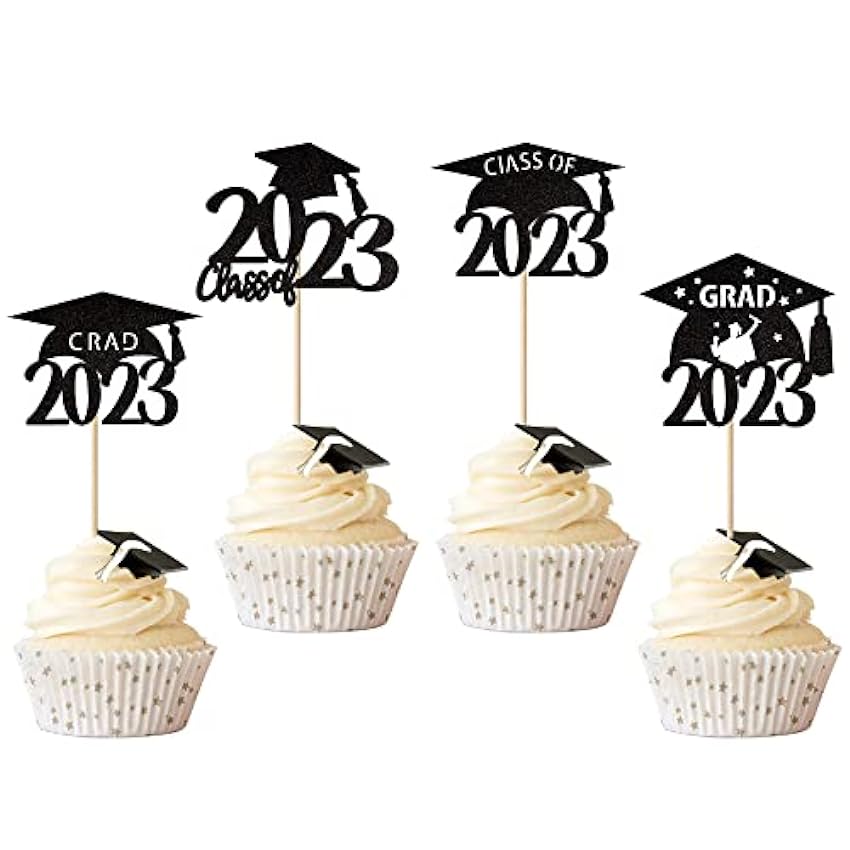 Xsstarmi Paquete de 24 adornos para cupcakes de graduac