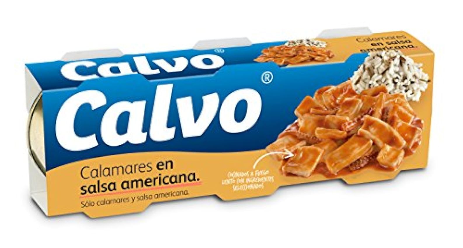 Calvo Atún claro en aceite de Oliva Pack3+1 65g & Calamares en Salsa Americana Pack3 x 80g p6uMp4nE