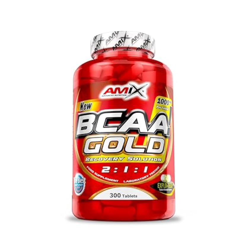 AMIX - BCCA Gold 300 Cápsulas - Favorece la Recuperación Muscular y Ayuda a Definir los Músculos - Aporta Aminoácidos Esenciales - BCAA Glutamina - BCAA en Cápsulas oKrt7QVF