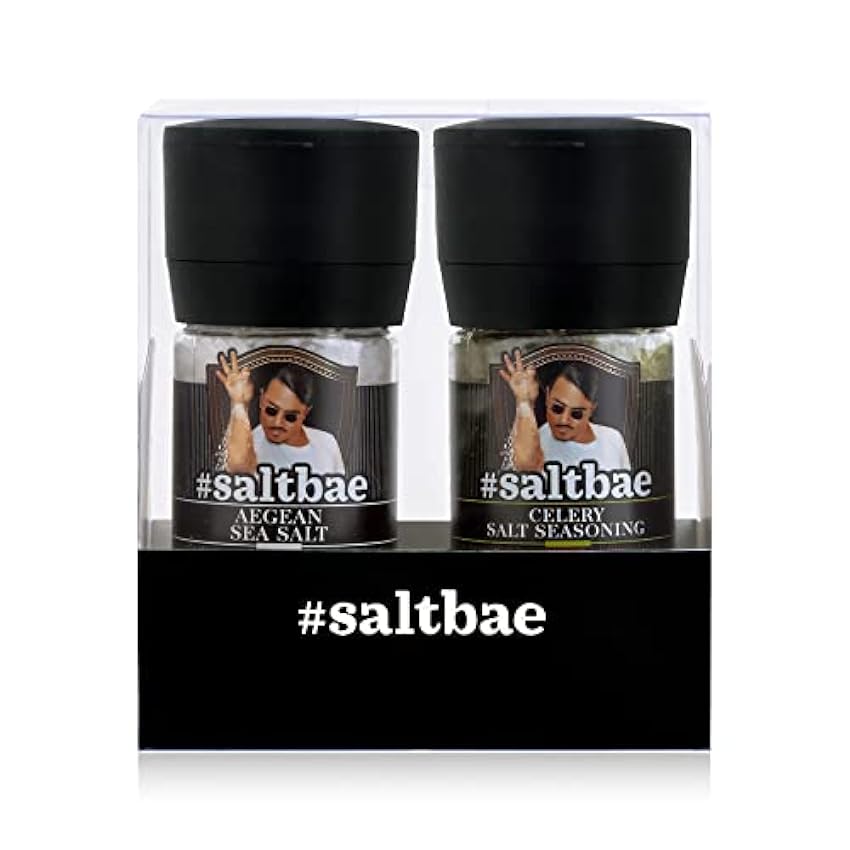 SaltBae® Duo Pack Condimentos de Sal - 2 piezas de especias para cualquier cocinero casero o maestro de la parrilla - ideal como set de regalo para fiestas de BBQ GTHrEx8l