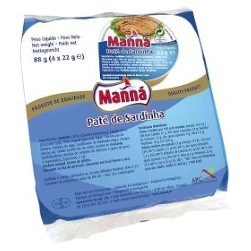 Manna - Paté de Sardina 88gr (4x22gr) Pack 12 ud JyY8wBcA