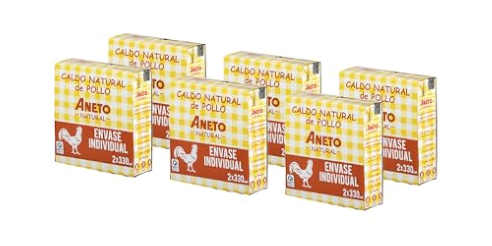 Aneto 100% Natural - Caldo de Pollo - caja de 6 unidades de 2x330ml oXGf8bEn
